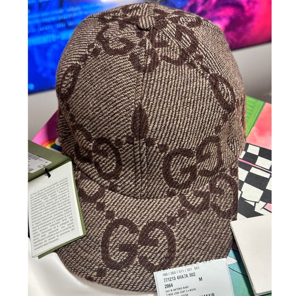 💯😍❤️ New Model 2024 GUCCI GG UNISEX ANTONIO WOOL BASEBALL CAP - Picture 13 of 16